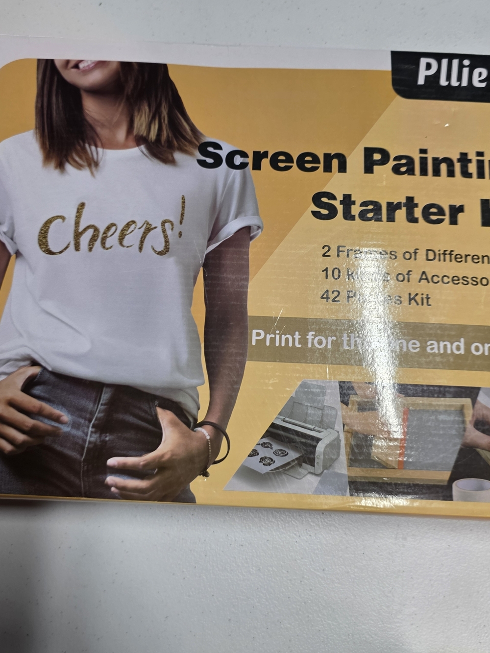 Screen Painting Starter Kit - White and Gold DIY Party Prints
